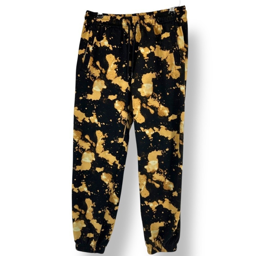 Conspiracy by WESC Black Gold Tie Dye Jogger Sweatpants Womens Size L Mens M
